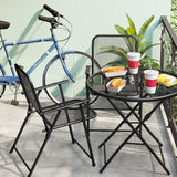 32" Metal Mesh Folding Patio Table