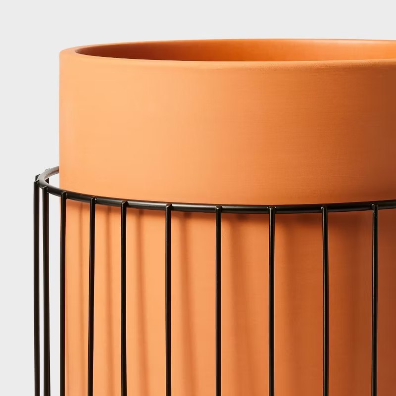 Hilton Carter for Target 12" Wide with Metal Stand 13.9" Terracotta Indoor Outdoor Orange