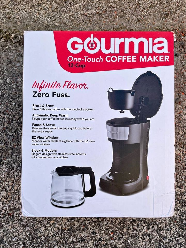 Gourmia One-Touch Coffee Maker, 12-Cup