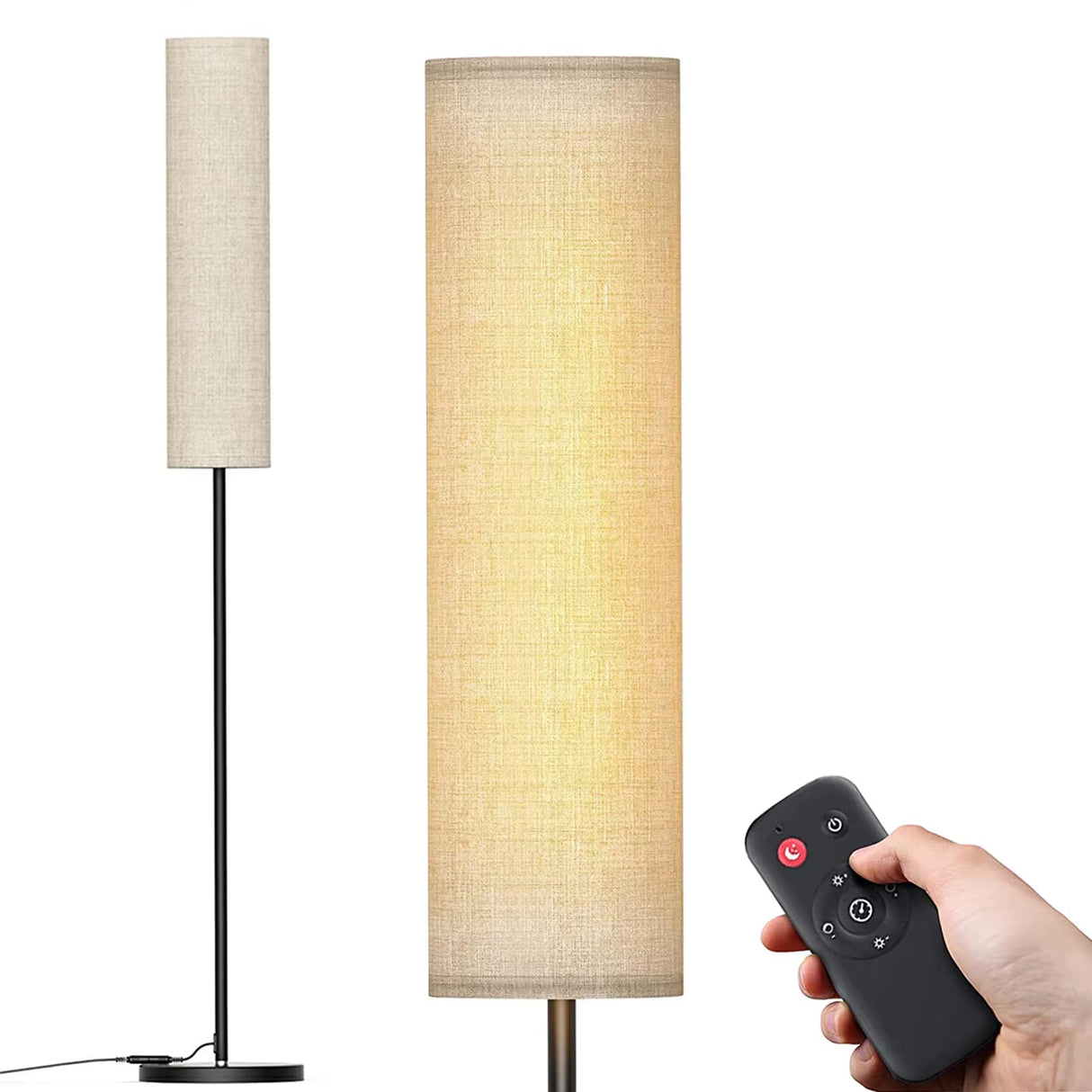 126Leds Floor Lamp 12W 800Lumens Standing Tall Lamp with Magnetic Remote Controller 2800K-7000K Adjustable Color Temperature